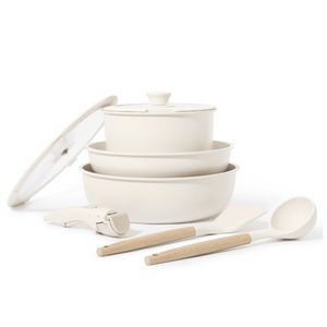 New-8-Pc Carote Granite Nonstick/non-toxic nesting Cook Set w/ Detachable Handle